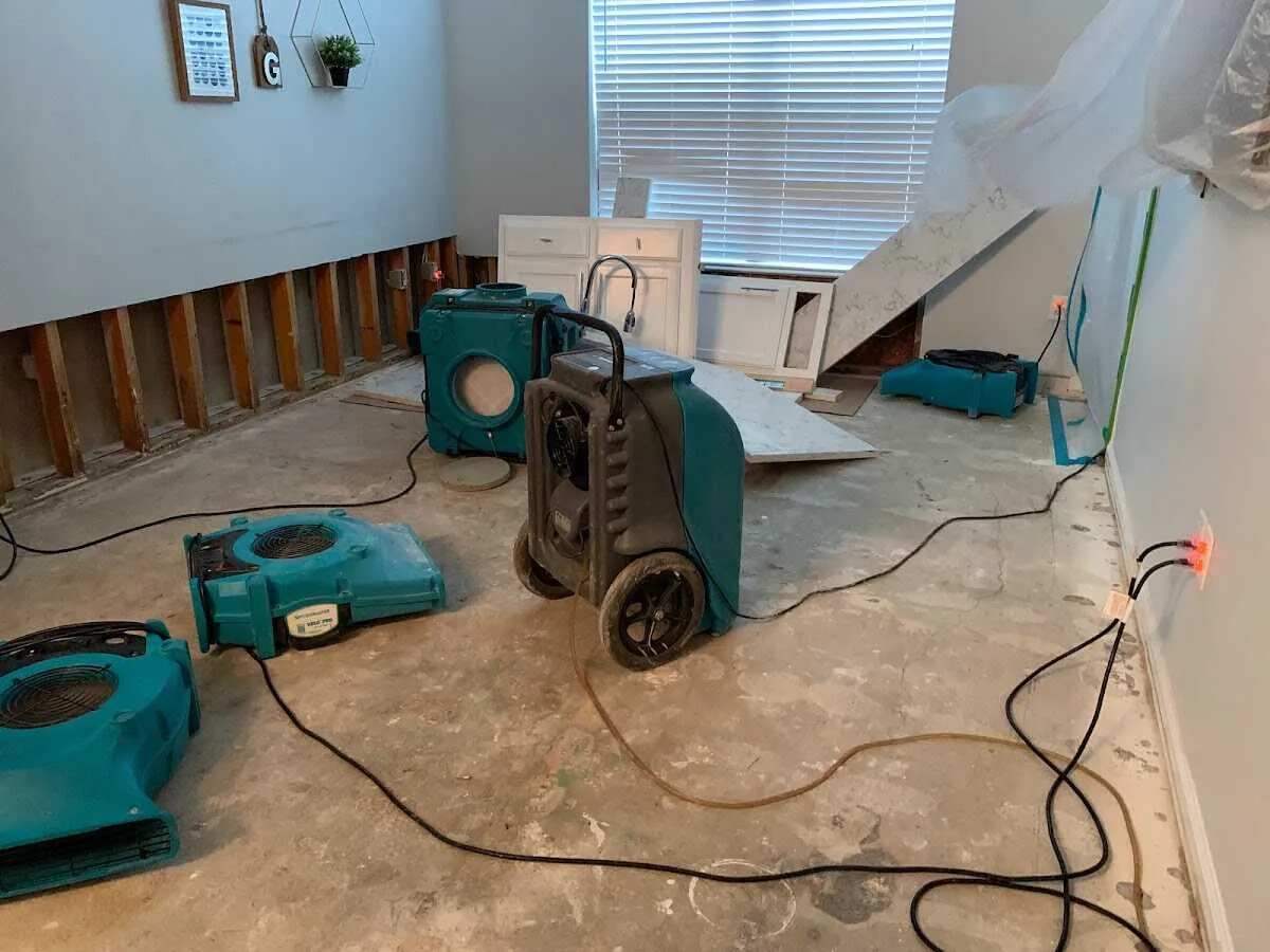 Dehumidifier in flood-cut room for Water Extraction & Removal in Sandy Oaks